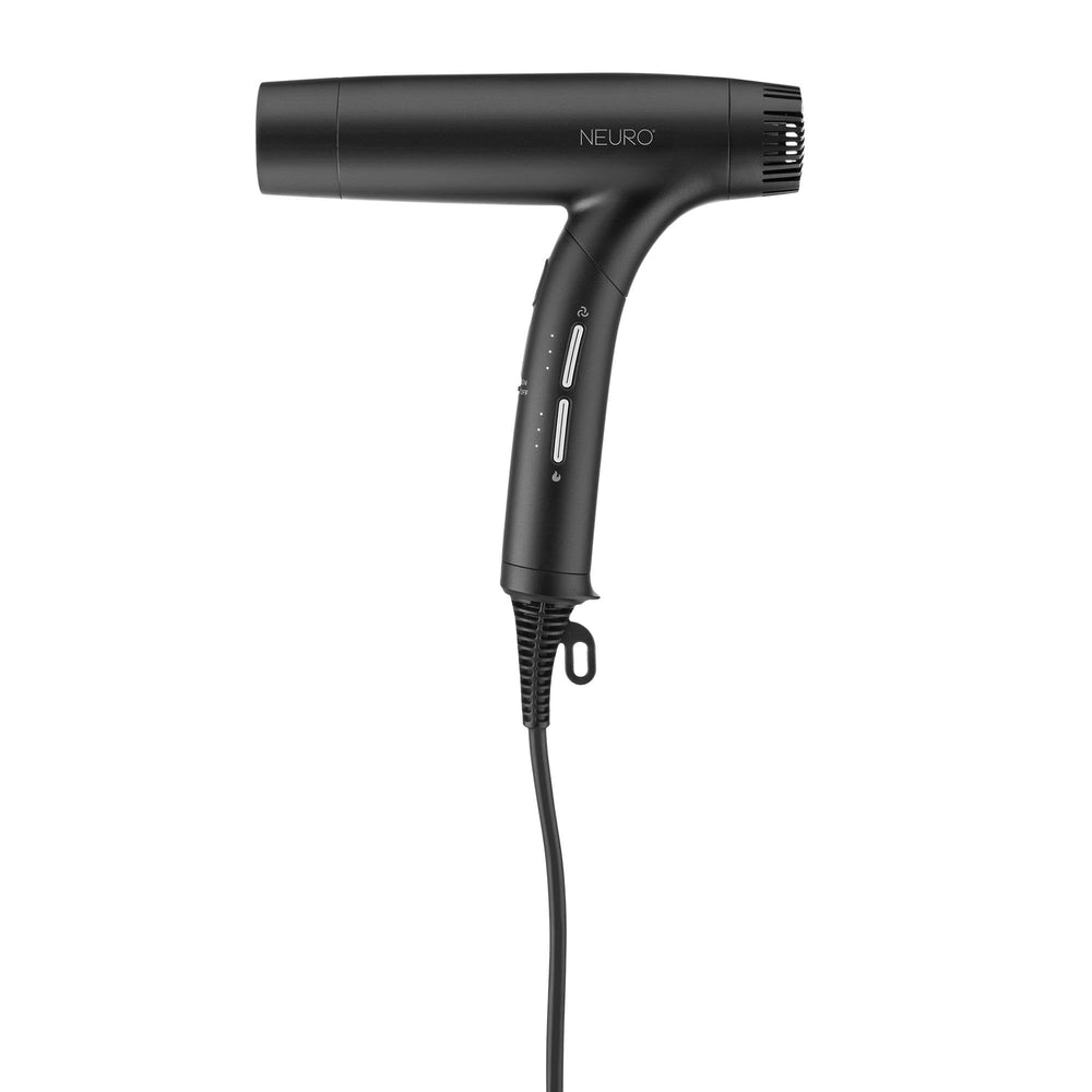 Neuro Dry+ folding hair dryer folded for compact storage, travel-ready.