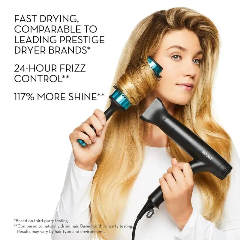 Neuro Dry+ smoothing pik stretches curls for smooth blowouts.