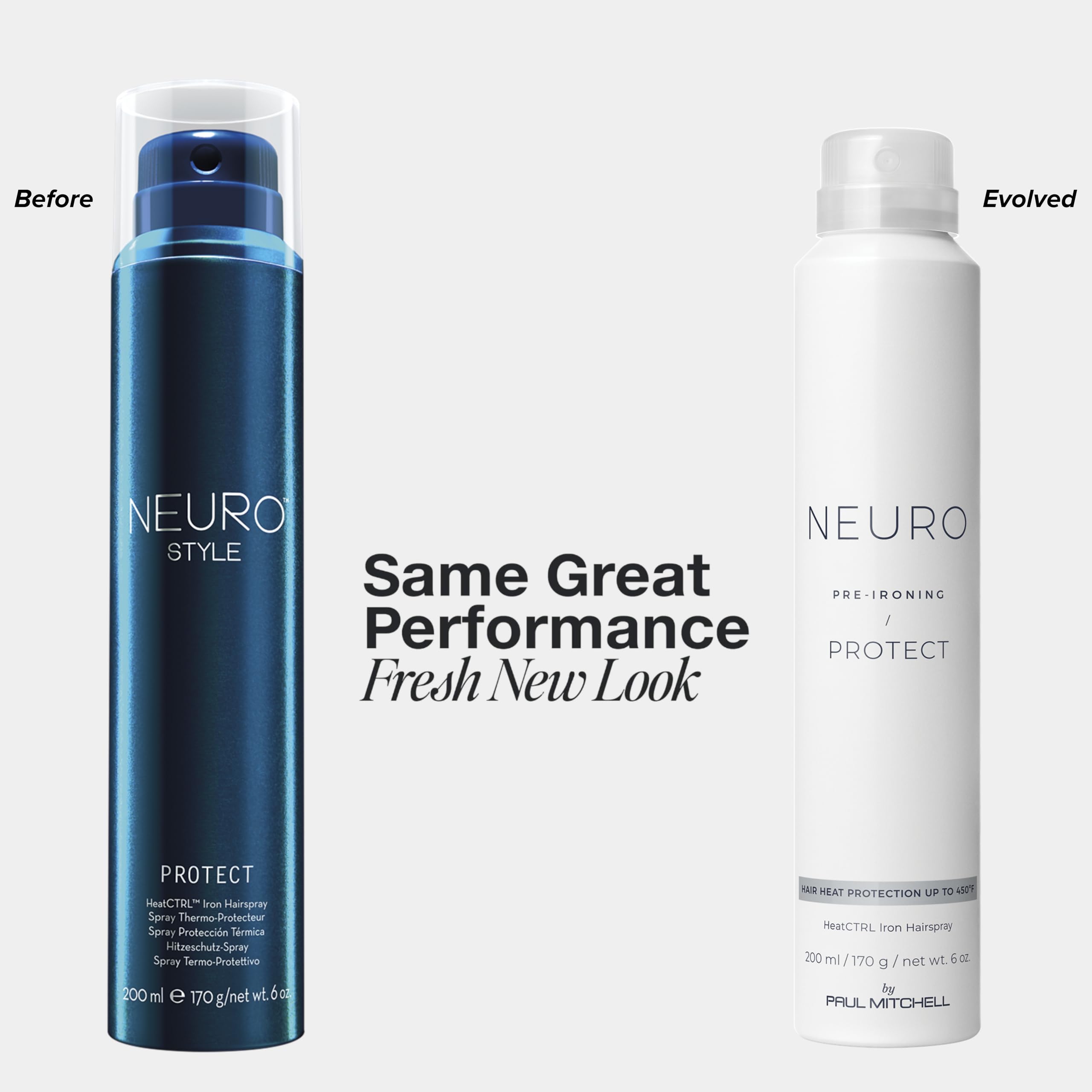 Neuro Protect HeatCTRL Iron Hairspray spray nozzle releases even mist for styling.