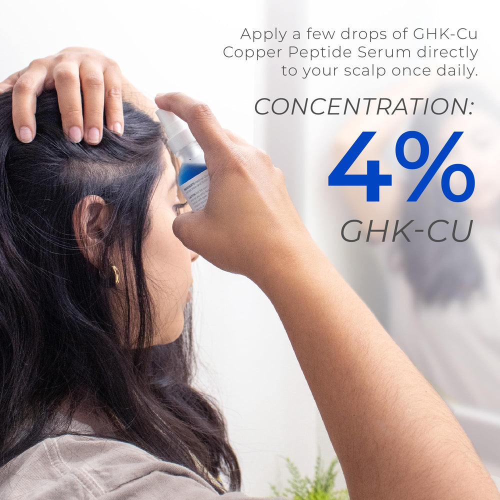 Neurogan GHK-Cu serum applied to scalp for easy daily use.
