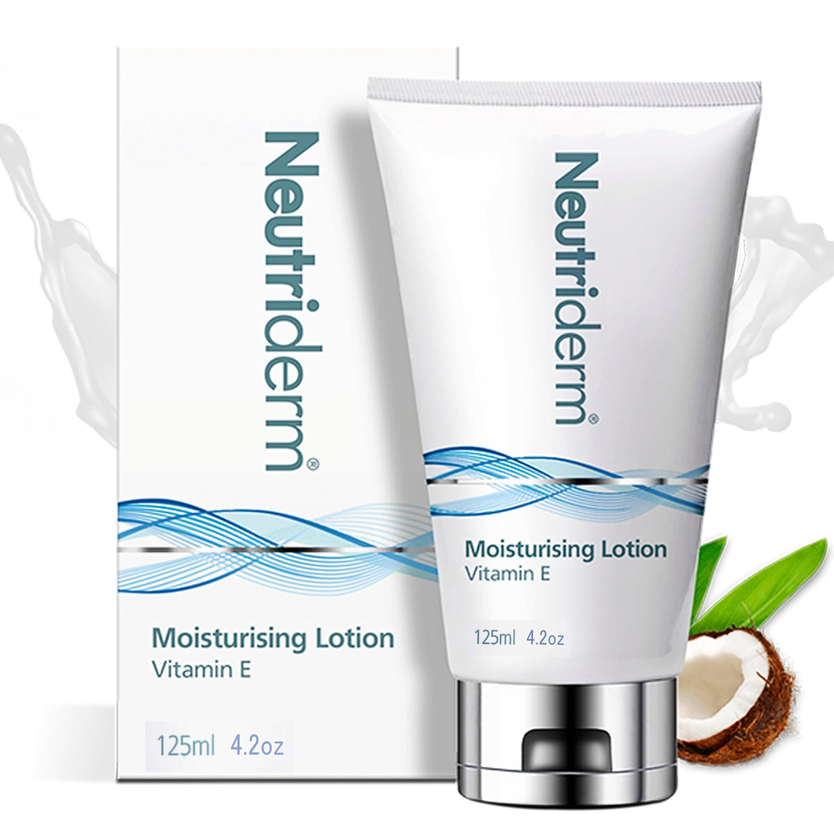 NEUTRIDERM daily moisturizer bottle close-up highlighting sleek packaging for hydration