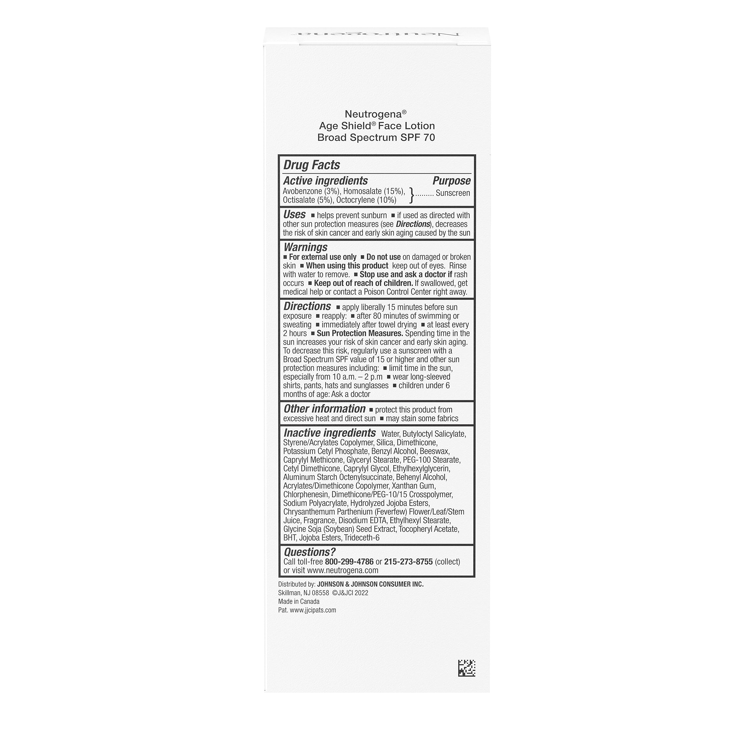 Neutrogena Age Shield no oxybenzone image emphasizes clean UVA/UVB protection