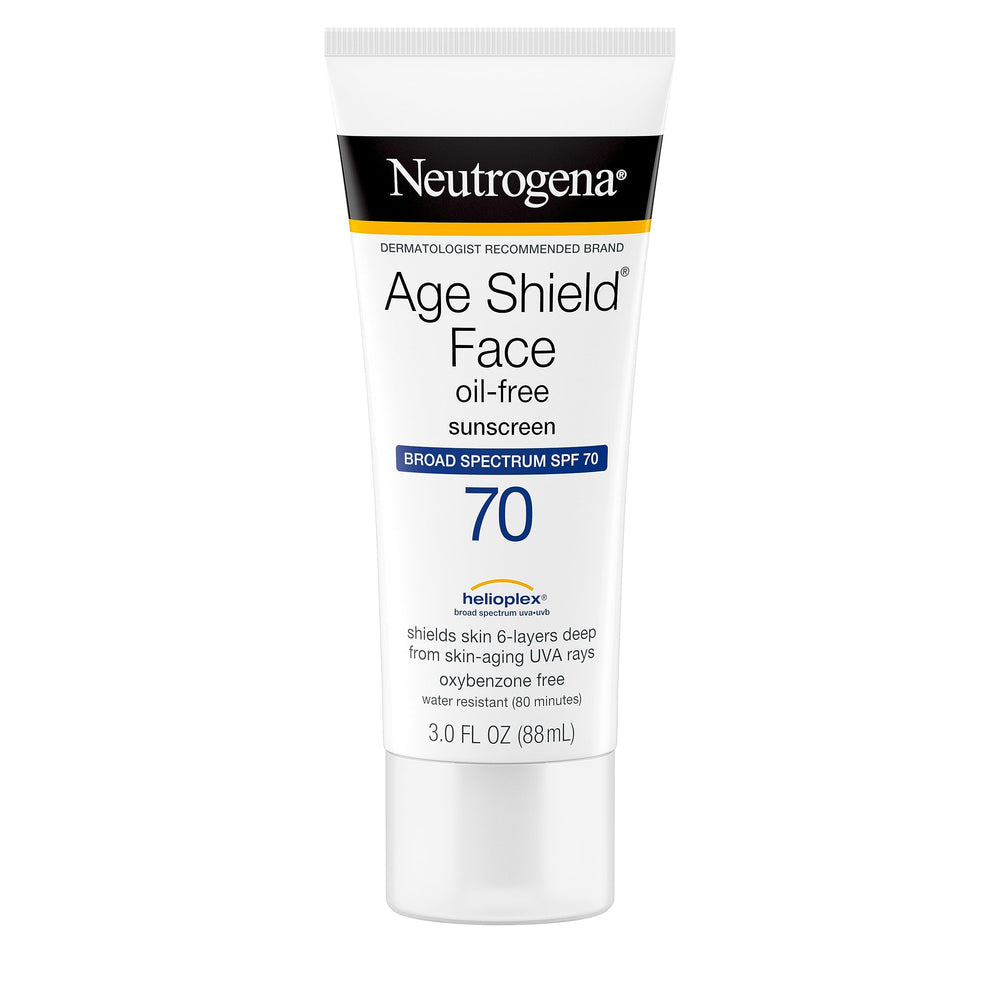 Neutrogena Age Shield SPF 70 in outdoor activity scene highlights UV protection during sun exposure