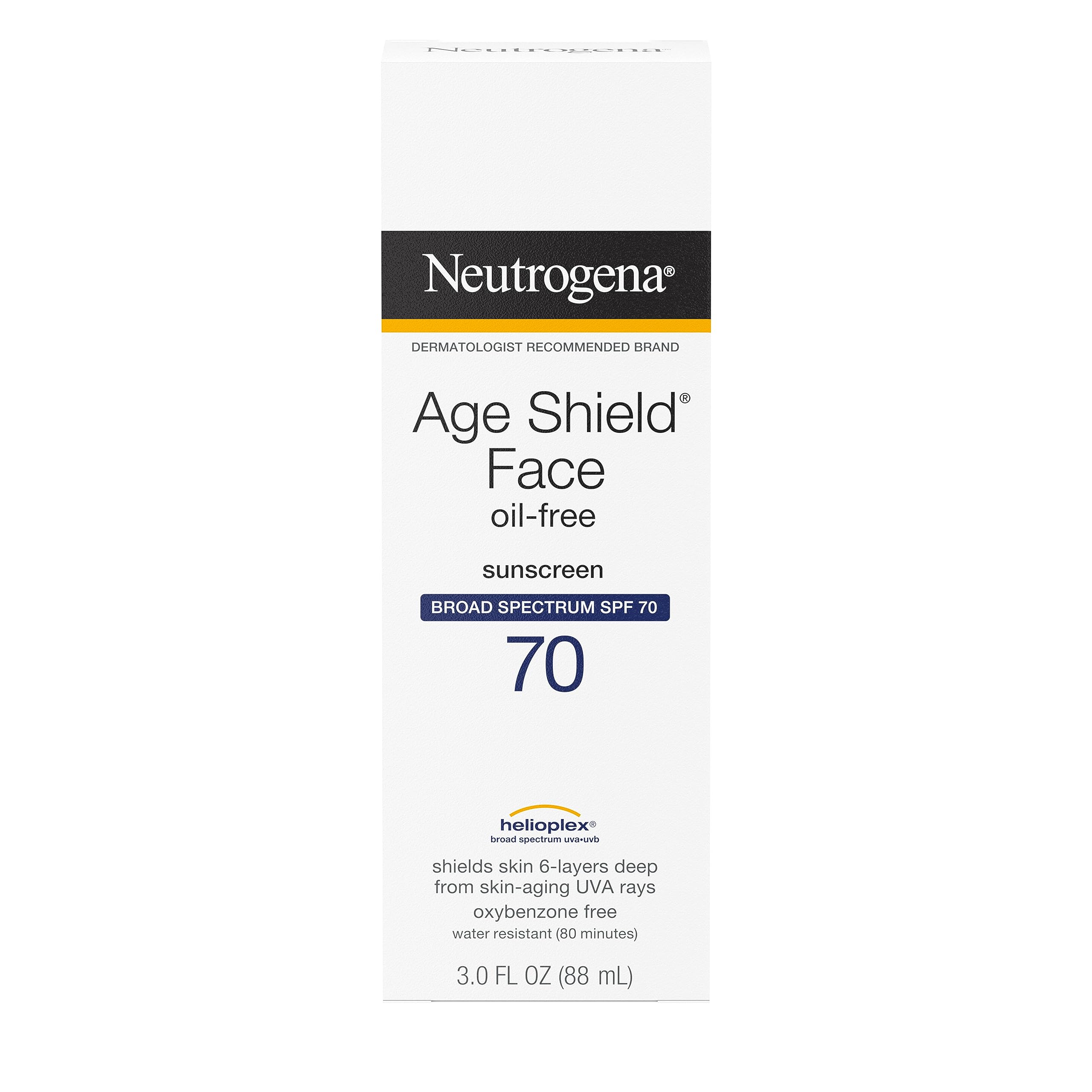 Neutrogena Age Shield oil-free lotion texture demonstrates easy daily application and hydration