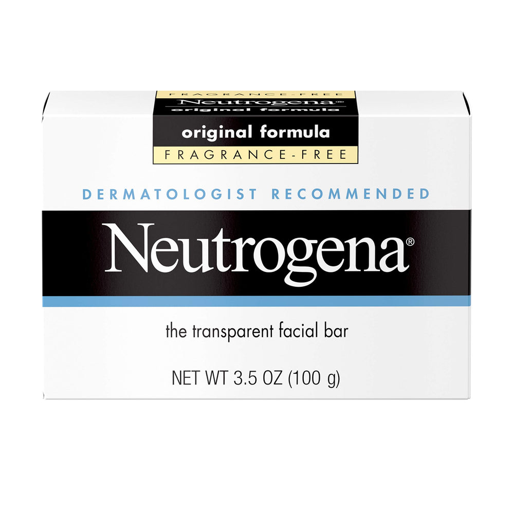Neutrogena-bar-package-flat-lay highlights convenient, fragrance-free solution for daily skincare.