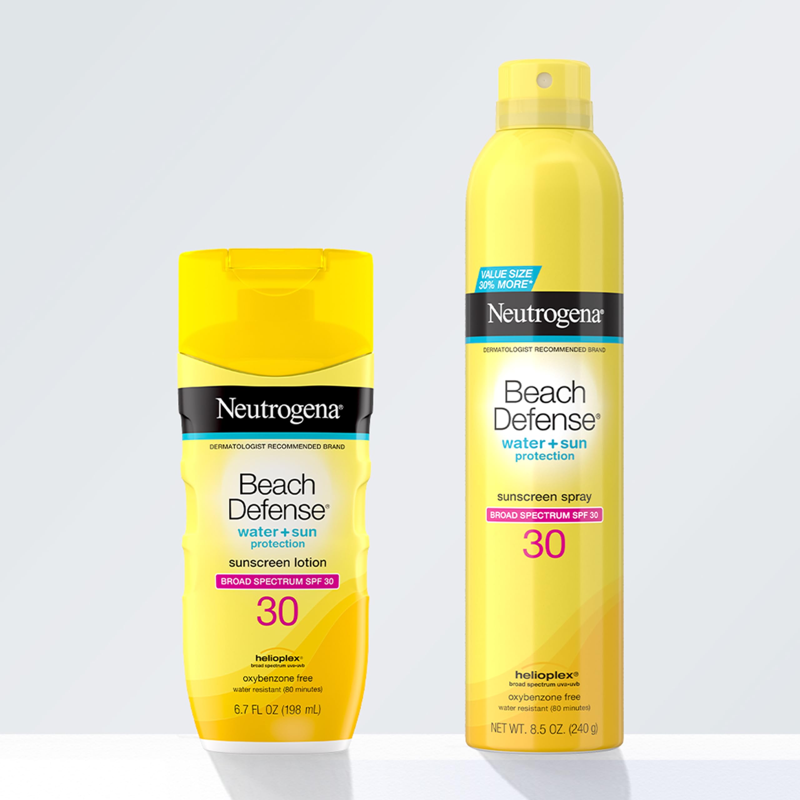 Neutrogena Beach Defense Spray used for kids during family outdoor sun care.