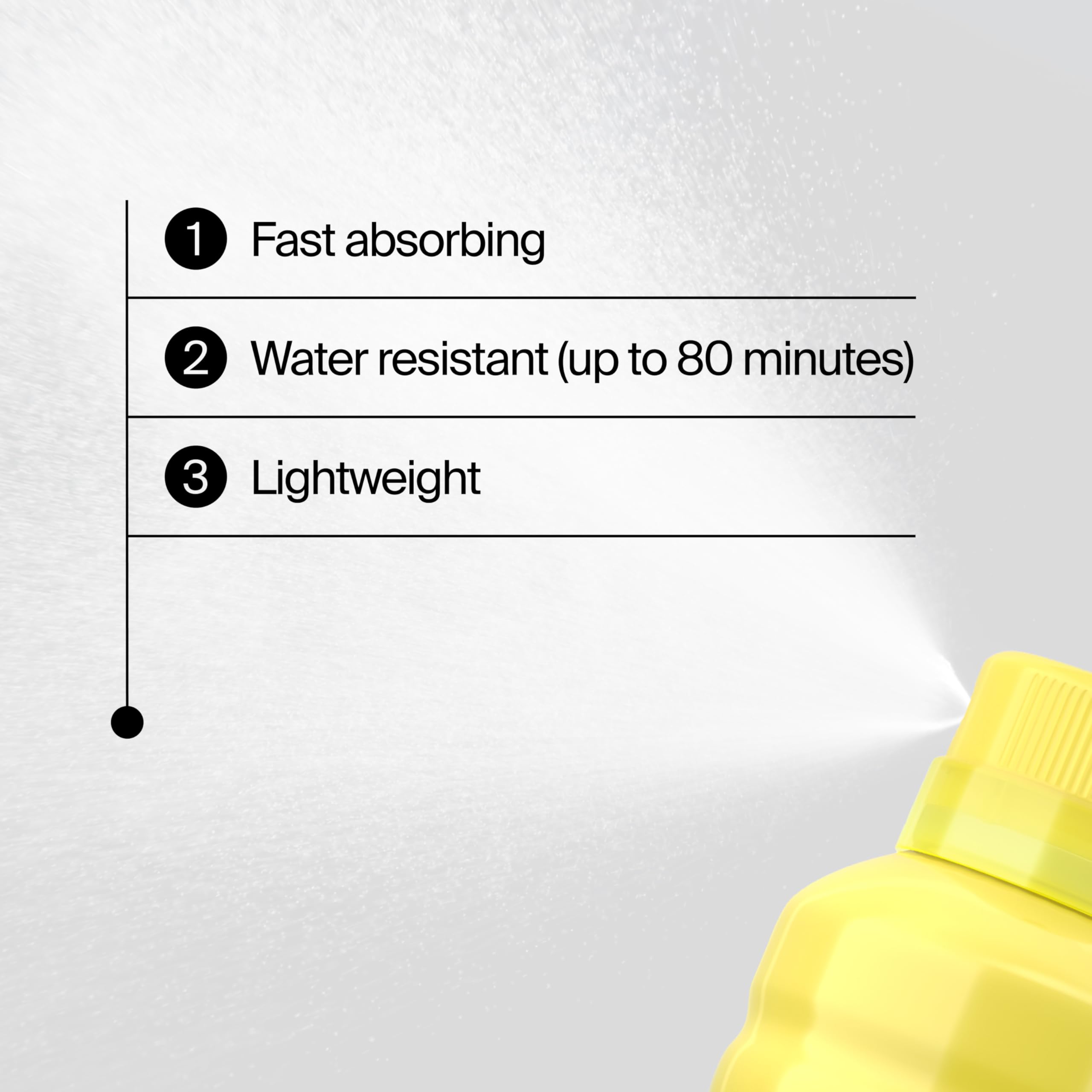 Neutrogena Beach Defense Spray on the body shows water-resistant protection during swimming.
