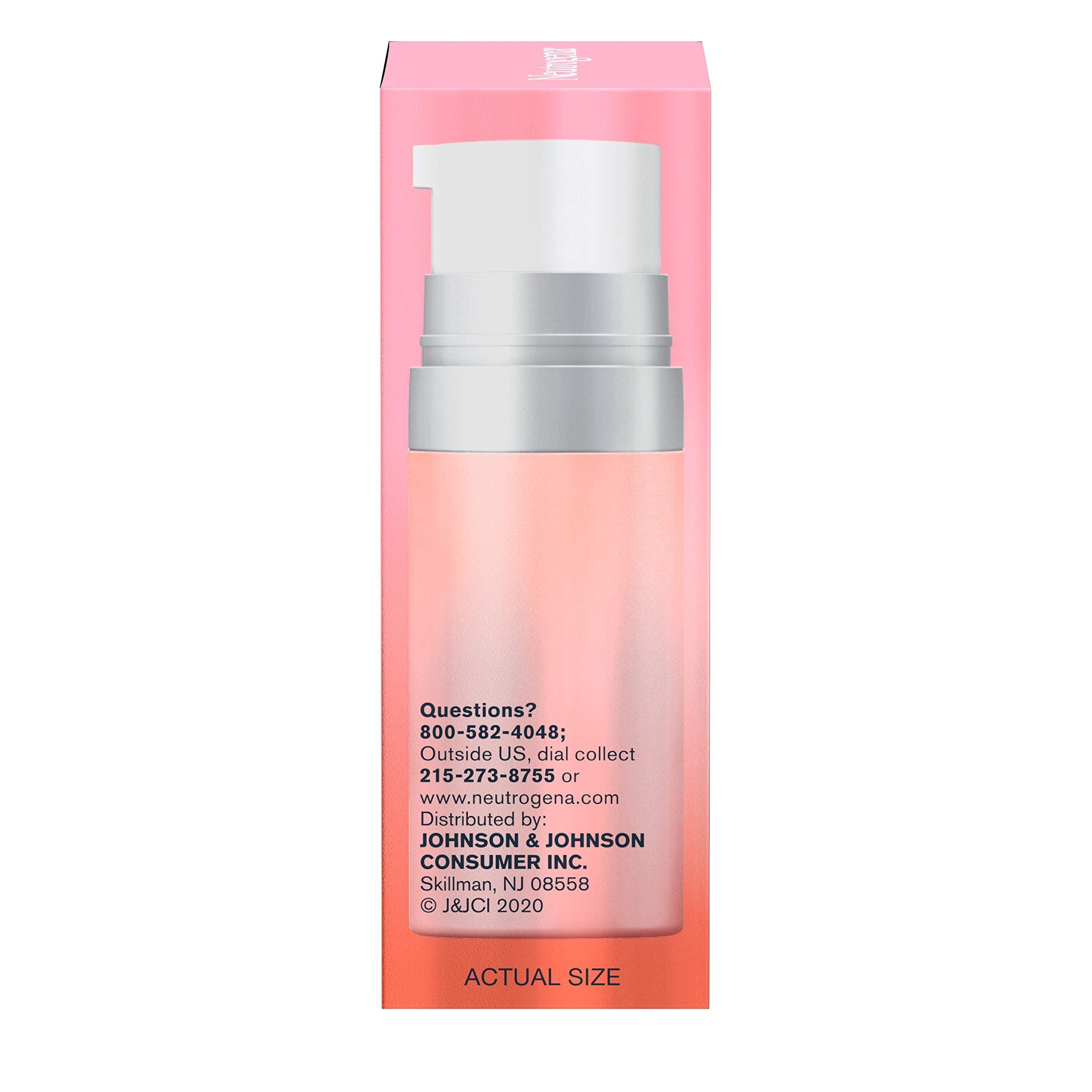 Neutrogena Bright Boost serum bottle with gentle texture on wrist for daytime care.