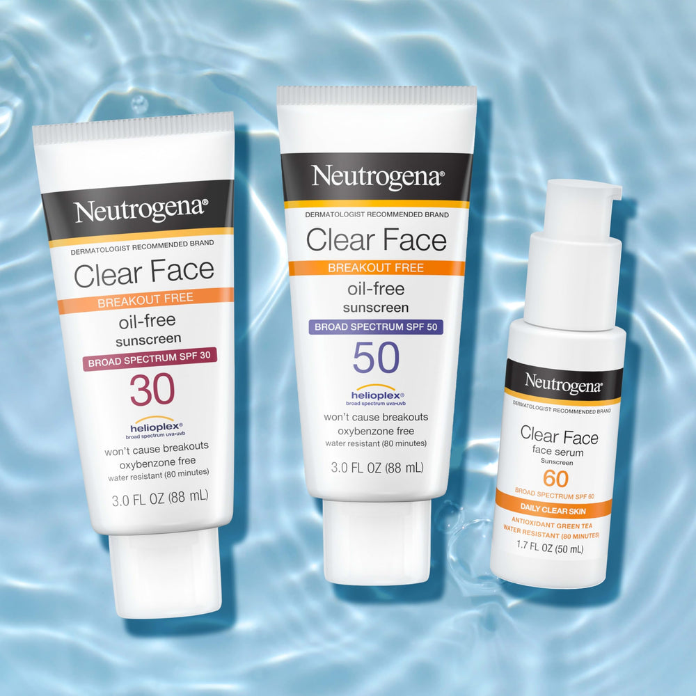Neutrogena Clear Face Serum Sunscreen fragrance-free formula suitable for sensitive skin.