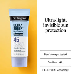 Dry-Touch matte finish and fast absorption from Neutrogena sunscreen