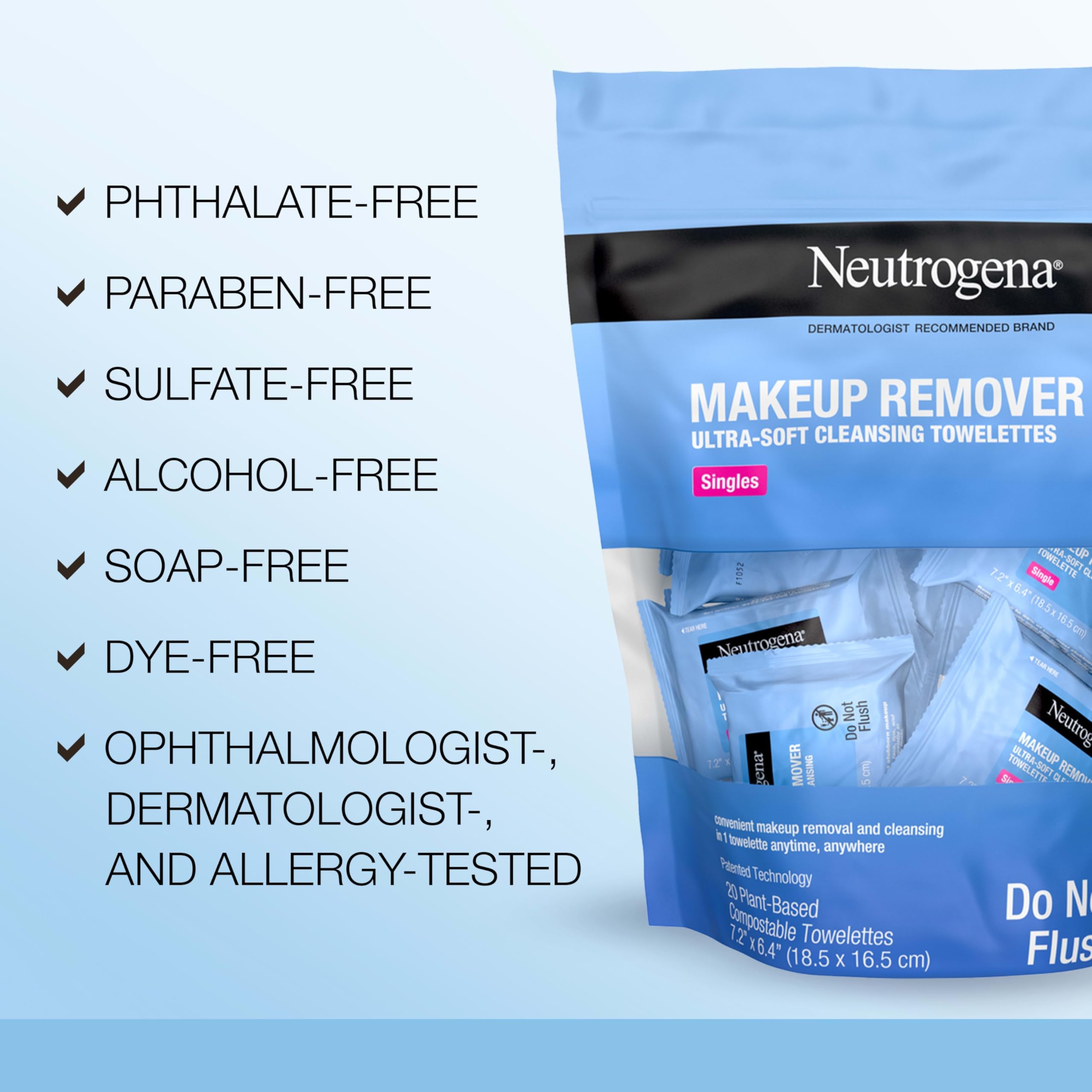 Neutrogena eye-area friendly wipes soothe delicate skin around the eyes.