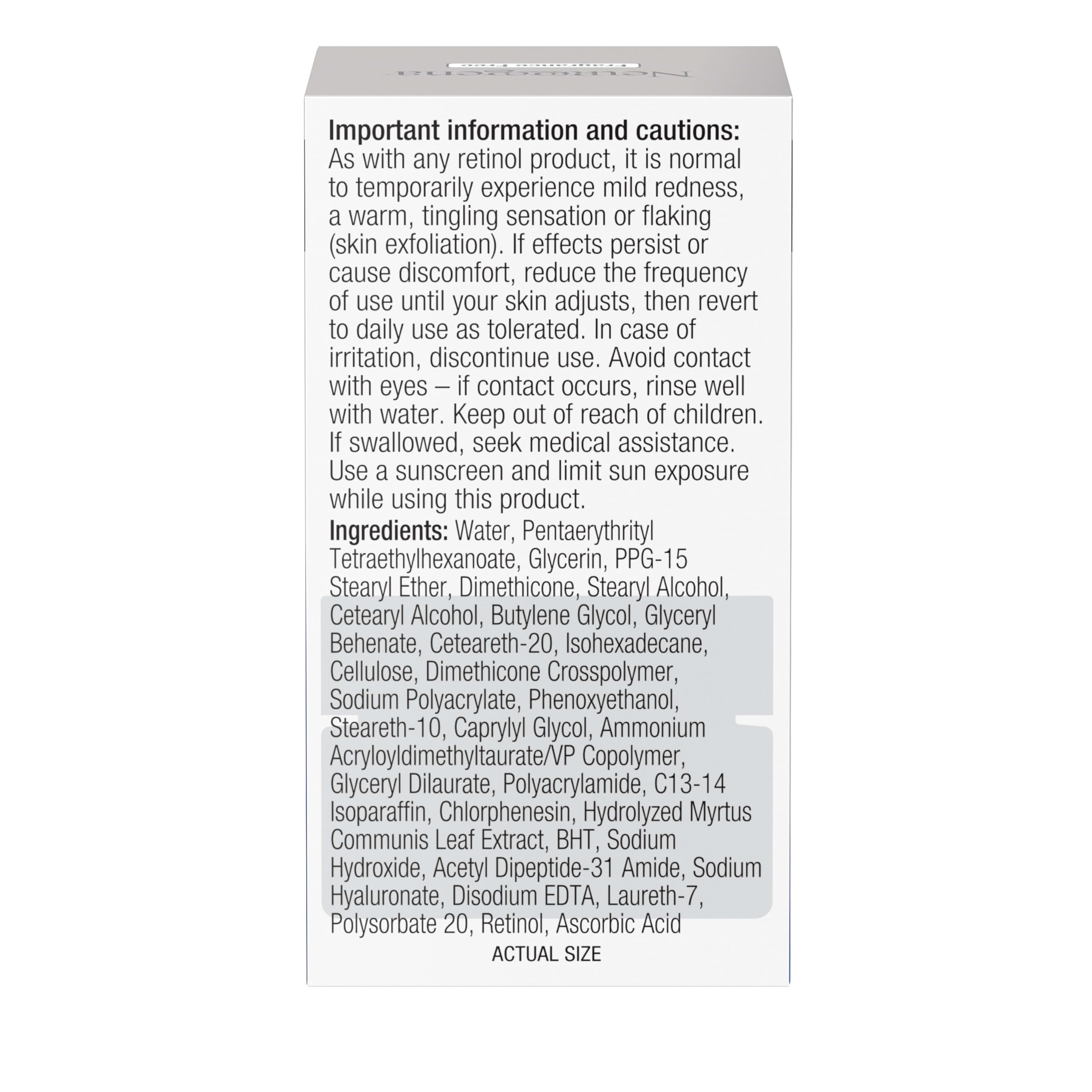 Neutrogena Retinol Pro+ eye cream formula closeup emphasizes retinol benefits.
