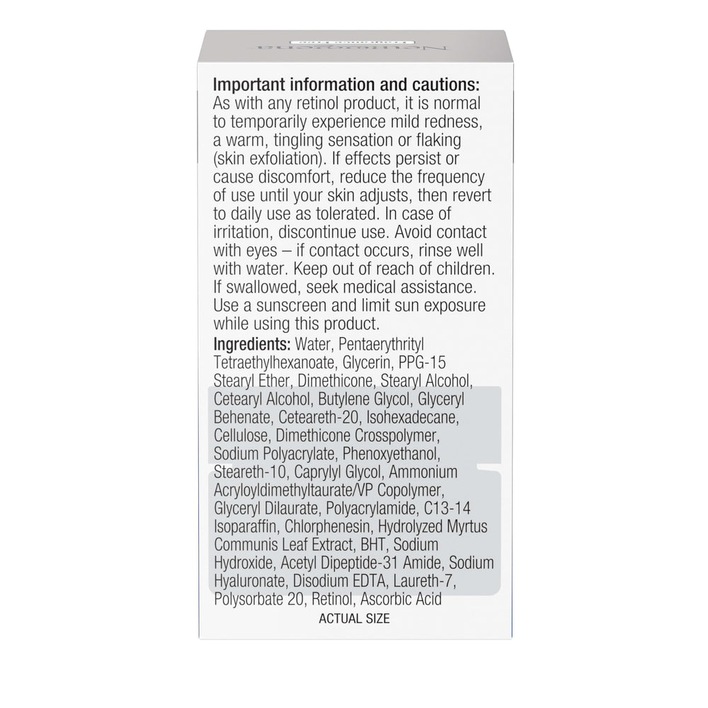 Neutrogena Retinol Pro+ eye cream formula closeup emphasizes retinol benefits.