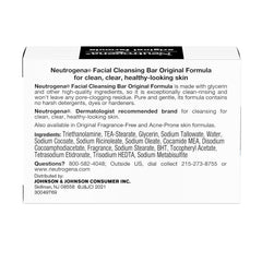 Neutrogena Facial Bar Original Formula for daily use delivers clean, refreshed skin.