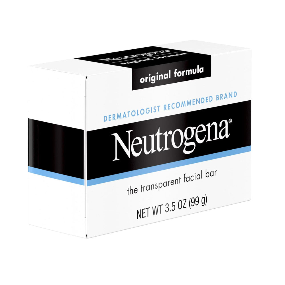 Neutrogena Facial Bar Original Formula shown with no residue rinse for clear pores.