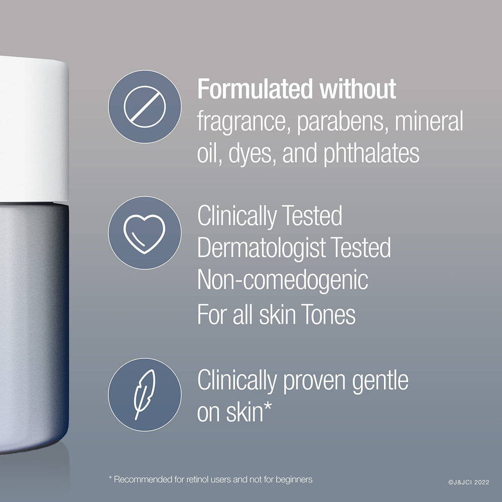 Neutrogena eye cream night application closeup shows gentle, non-greasy formula.