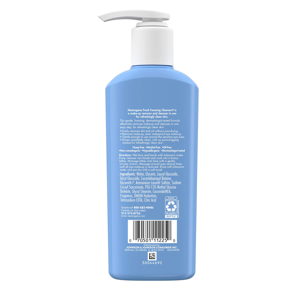 Dermatologist-tested Neutrogena Fresh Foaming Cleanser packaging