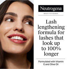 Neutrogena Healthy Lengths mascara brush close-up shows gentle bristles for precise coating