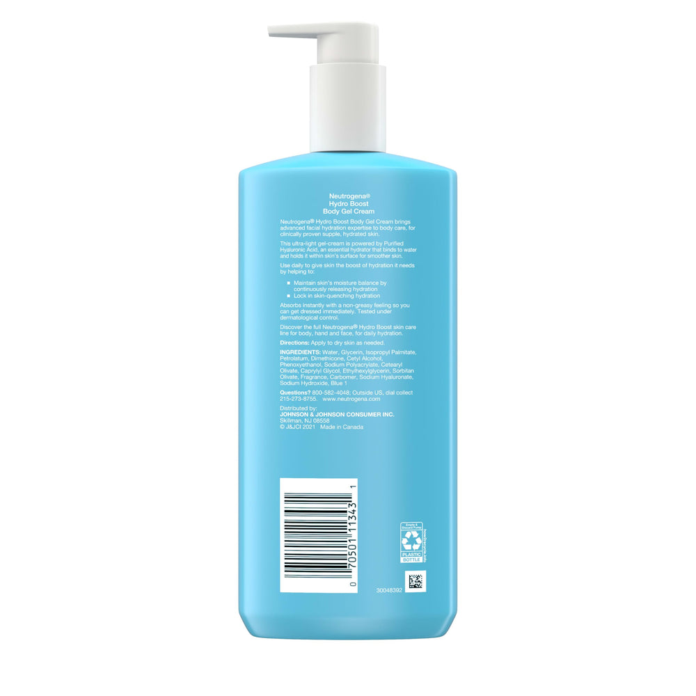 Neutrogena Hydro Boost pump dispensing closeup demonstrates quick-absorb formula.