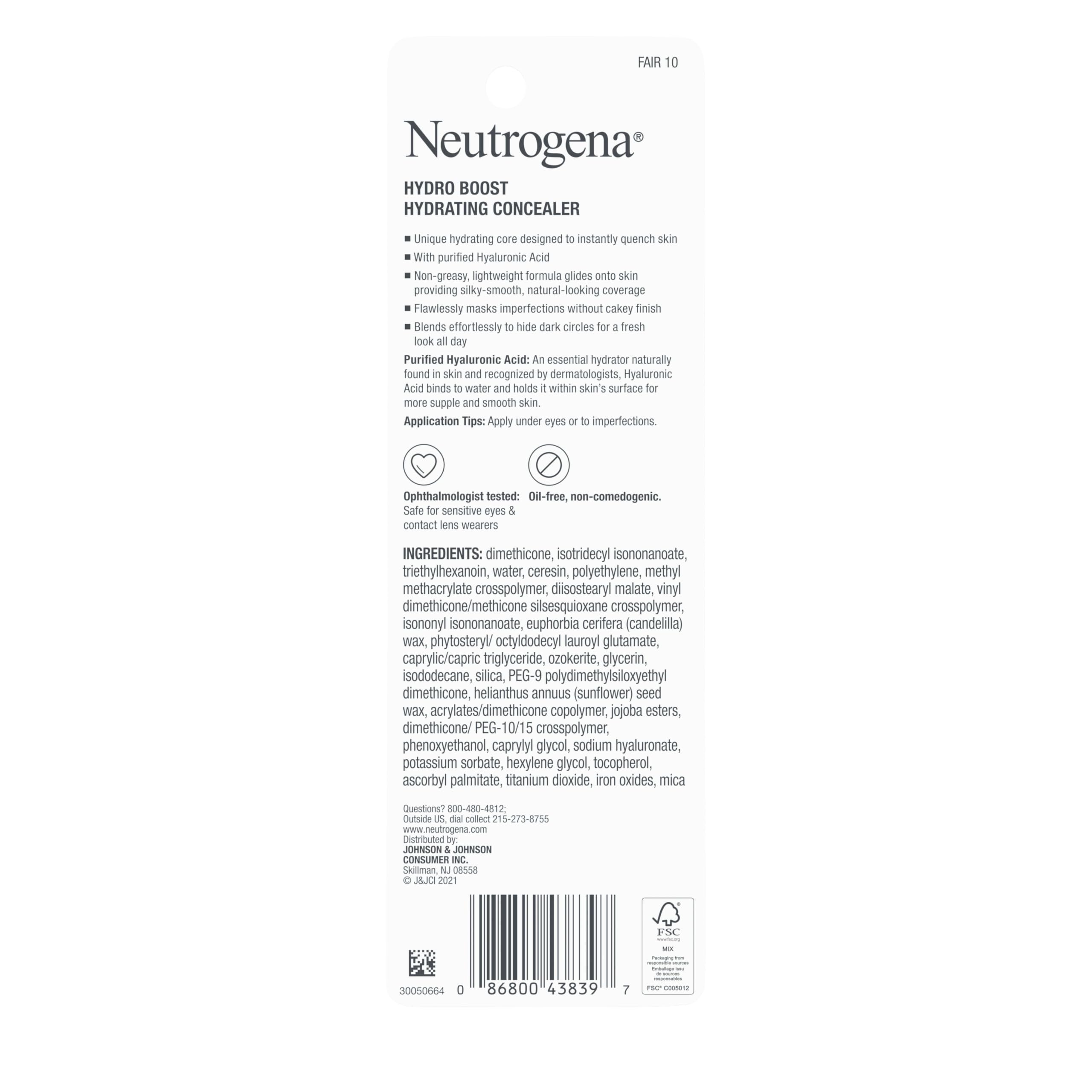Neutrogena Hydro Boost concealer stick tested for sensitive eyes ensures safe daily use.