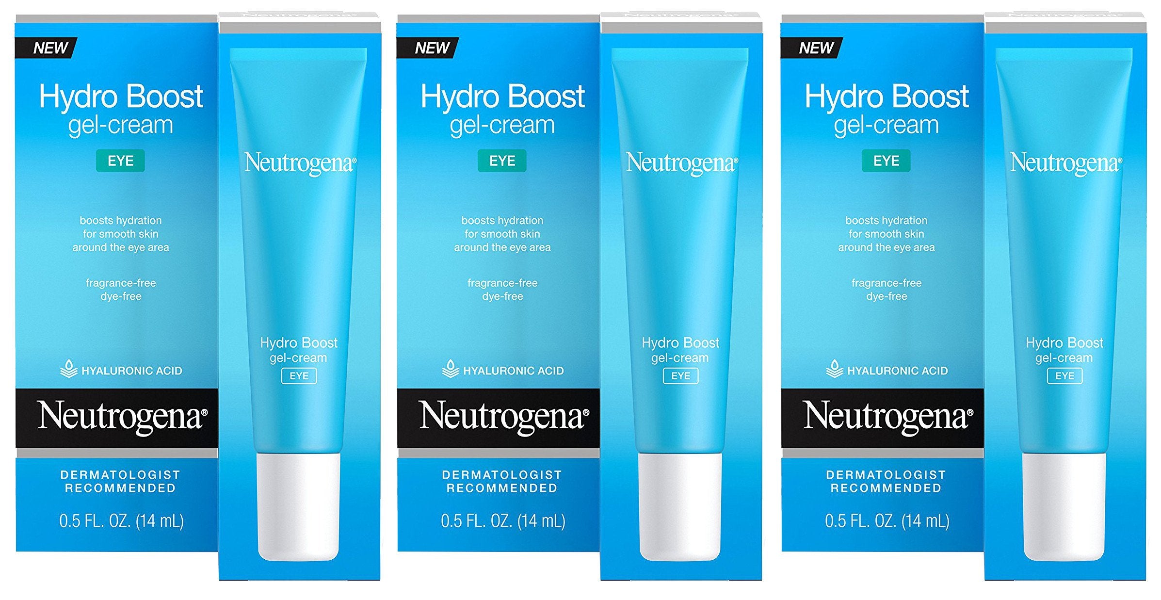 Neutrogena Hydro Boost eye gel-cream application shows lightweight hydration for the eye area