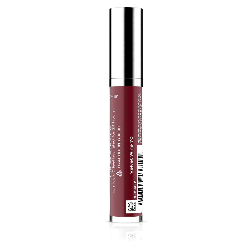 Neutrogena Hydro Boost Lip Gloss Velvet Wine on lips—luminous, hydrating look.