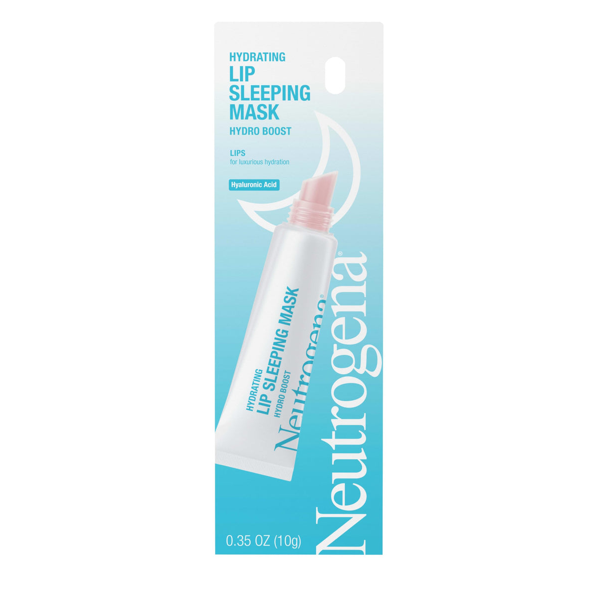 Neutrogena Hydro Boost lip sleeping mask squeeze-tube close-up for overnight hydration.
