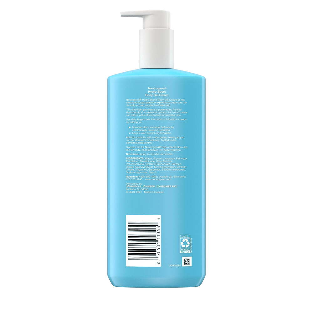 Neutrogena Hydro Boost logo with pack shot signals dermatologist-tested hydration.
