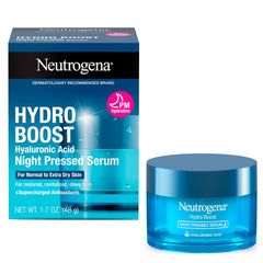 Neutrogena Hydro Boost Night Pressed Serum bottle ready for overnight hydration.