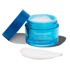 Neutrogena Hydro Boost Night Pressed Serum texture closeup highlighting silky, non-greasy finish.