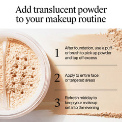 Neutrogena Hydro Boost powder pores-blurring closeup illustrates even, matte finish.