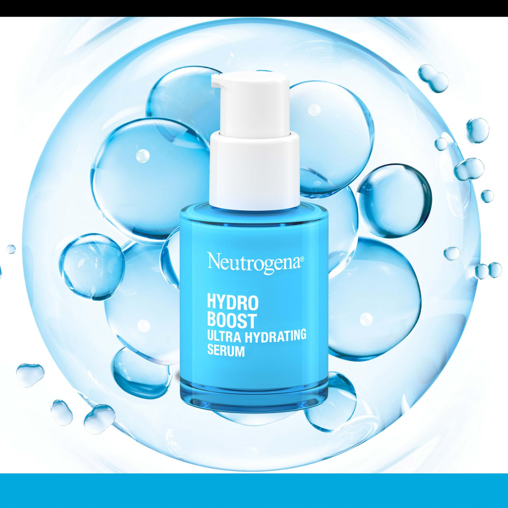 Neutrogena Hydro Boost application shown on clean face for daily use.