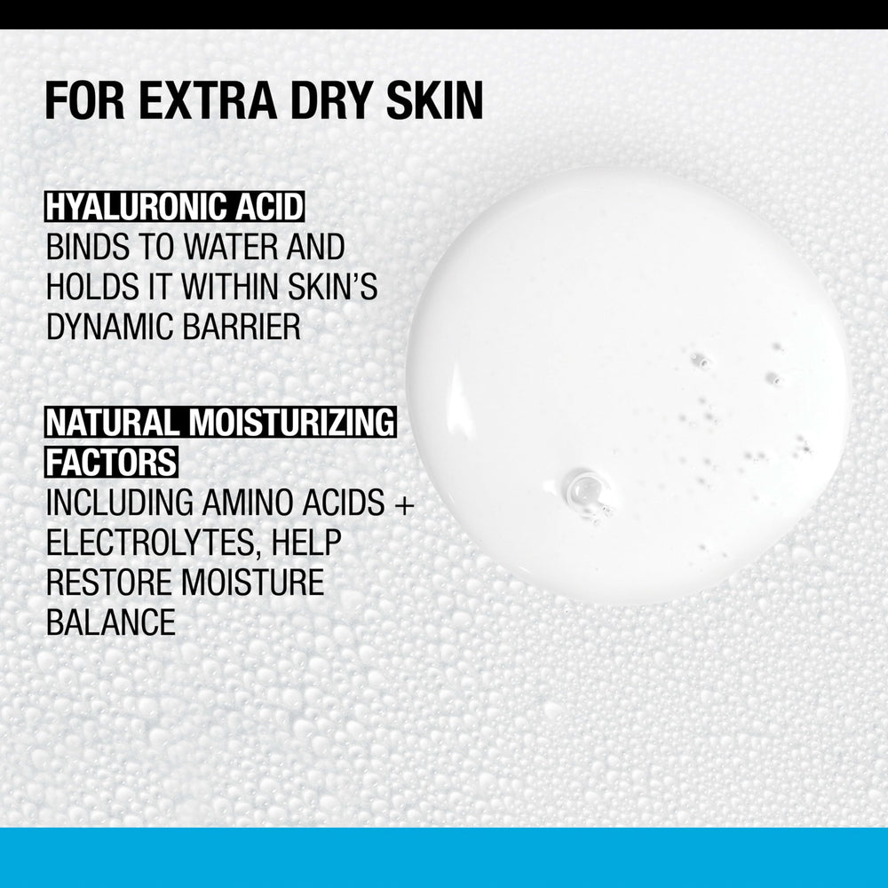 Neutrogena Hydro Boost serum with hyaluronic acid image highlighting long-lasting moisture.