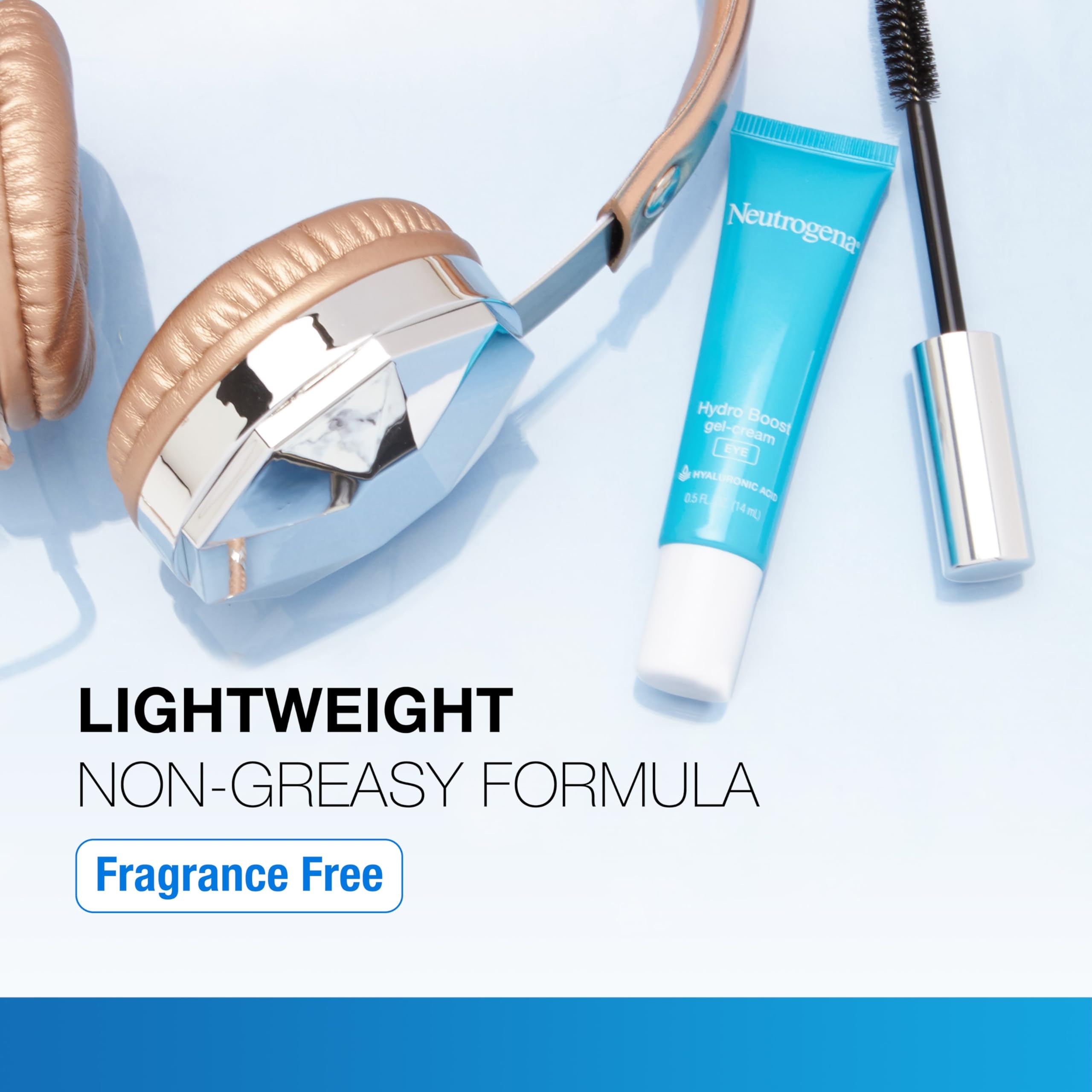 Applying Neutrogena Hydro Boost Under Eye Cream around the eye shows smoothing feel.