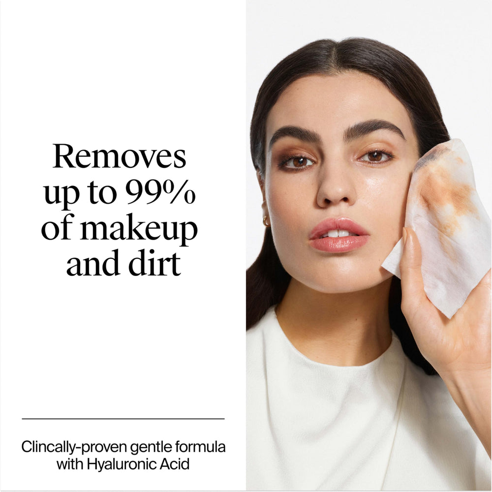 Neutrogena Hydro Boost wipes hand-dispense demonstrates easy, mess-free daily cleansing