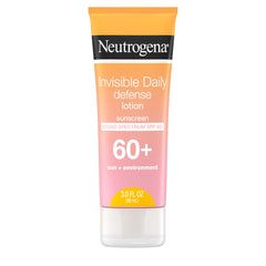 Neutrogena Invisible Daily Defense sunscreen bottle with SPF 60+ for all-day protection