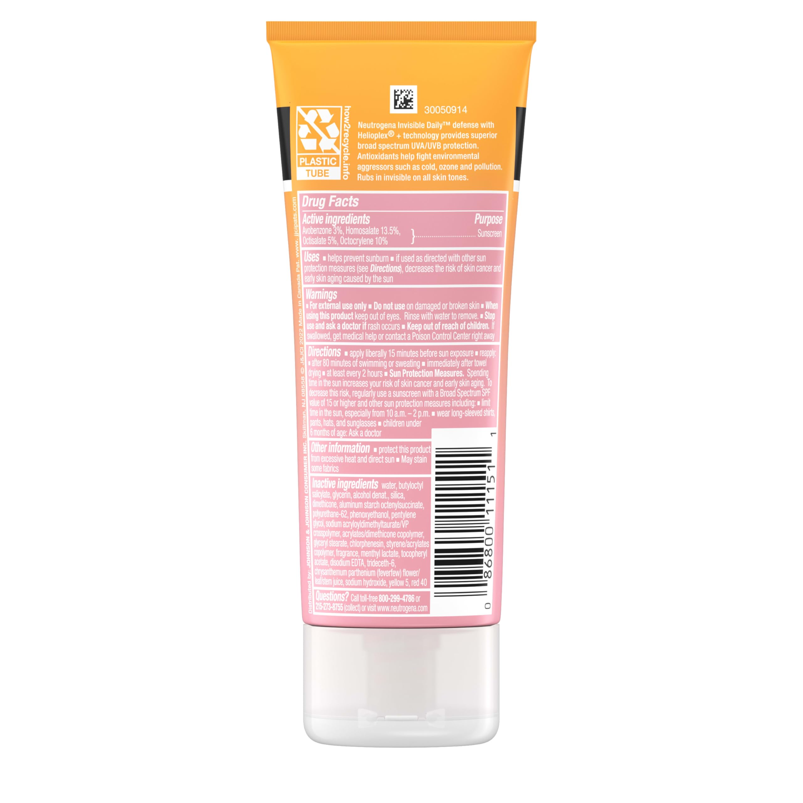 Neutrogena Invisible Daily Defense applied to face and body
