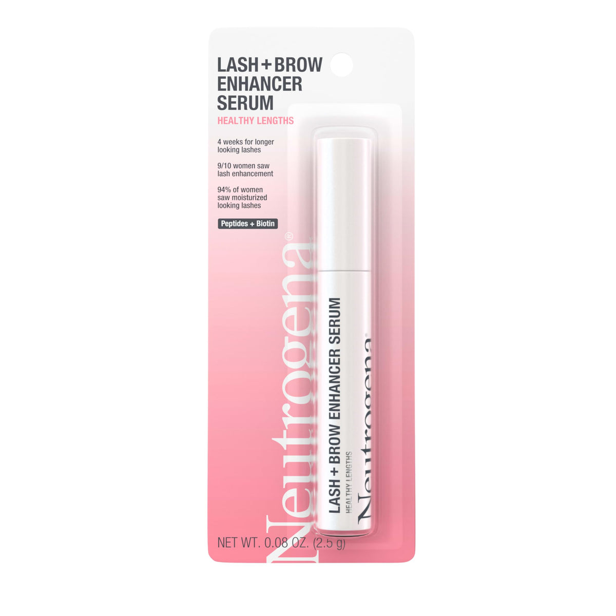 Neutrogena Lash + Brow Serum bottle ready for daily conditioning.