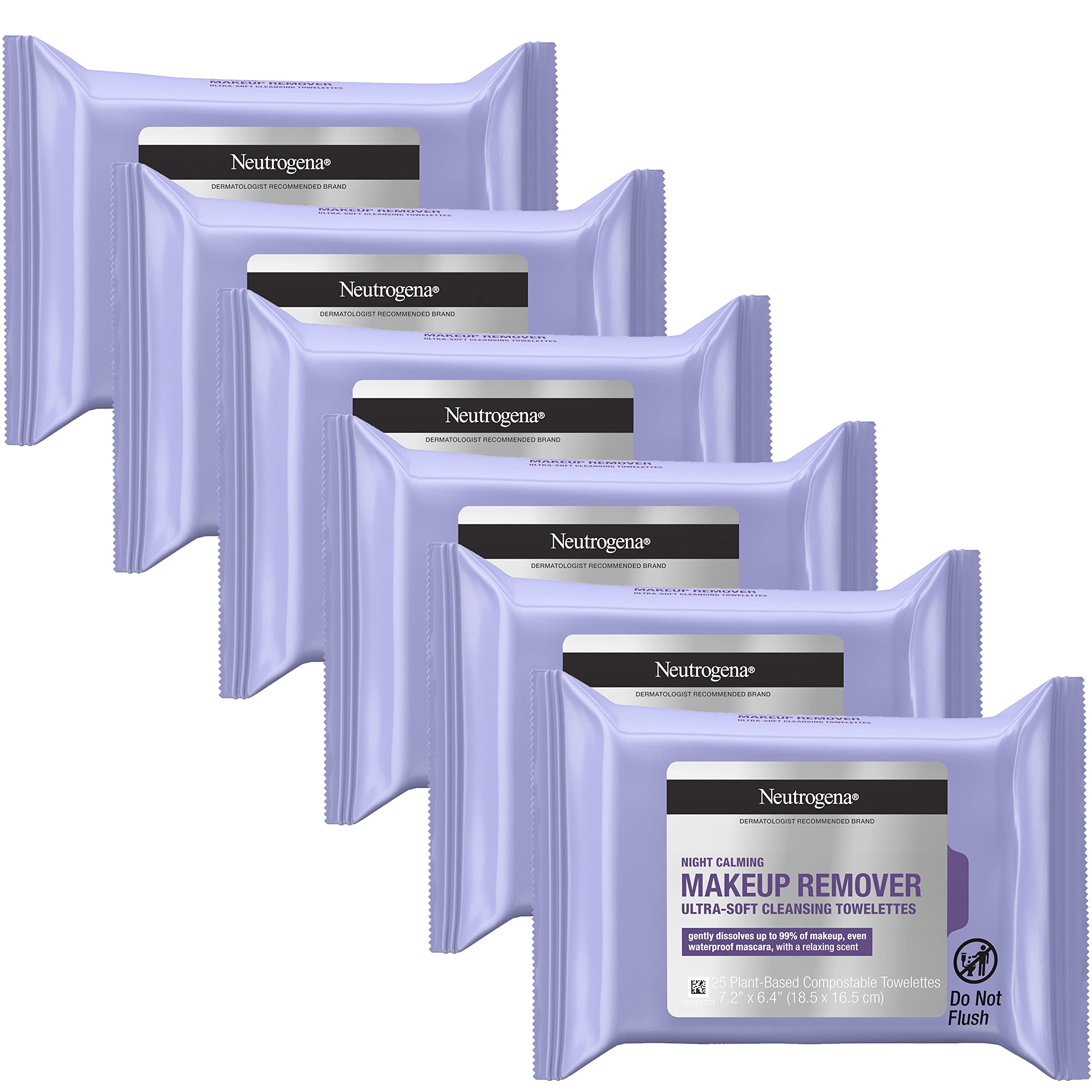 Neutrogena Night Calming makeup remover wipes packaging for relaxing evening skincare routine