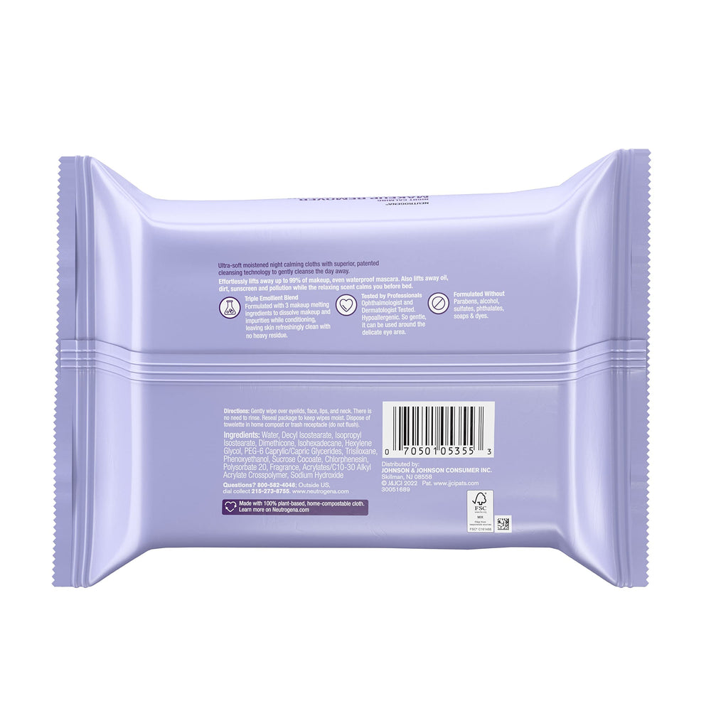 Neutrogena Night Calming wipes compact travel pack for nightly cleansing anywhere