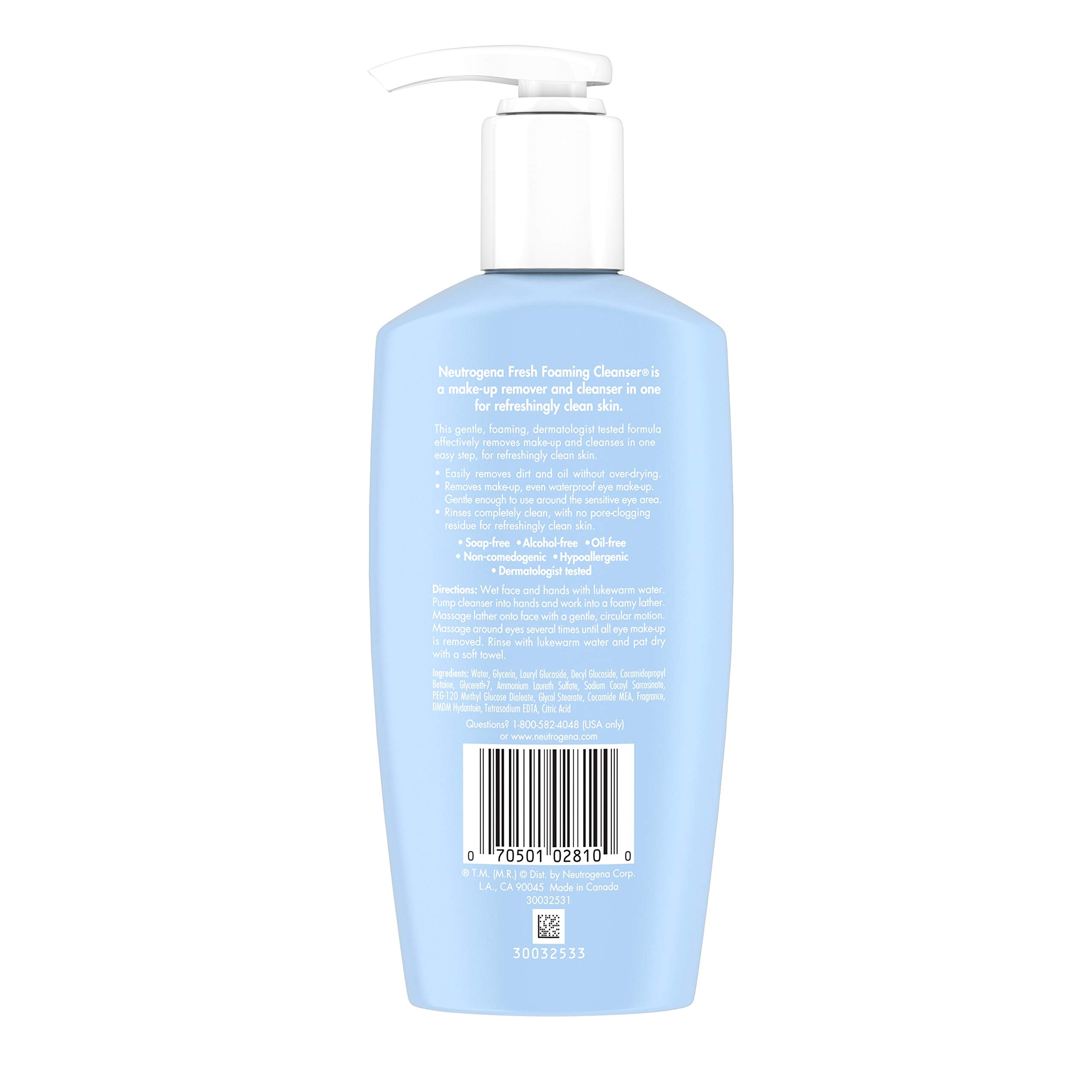 Neutrogena non-clogging formula helps maintain clear pores during cleansing
