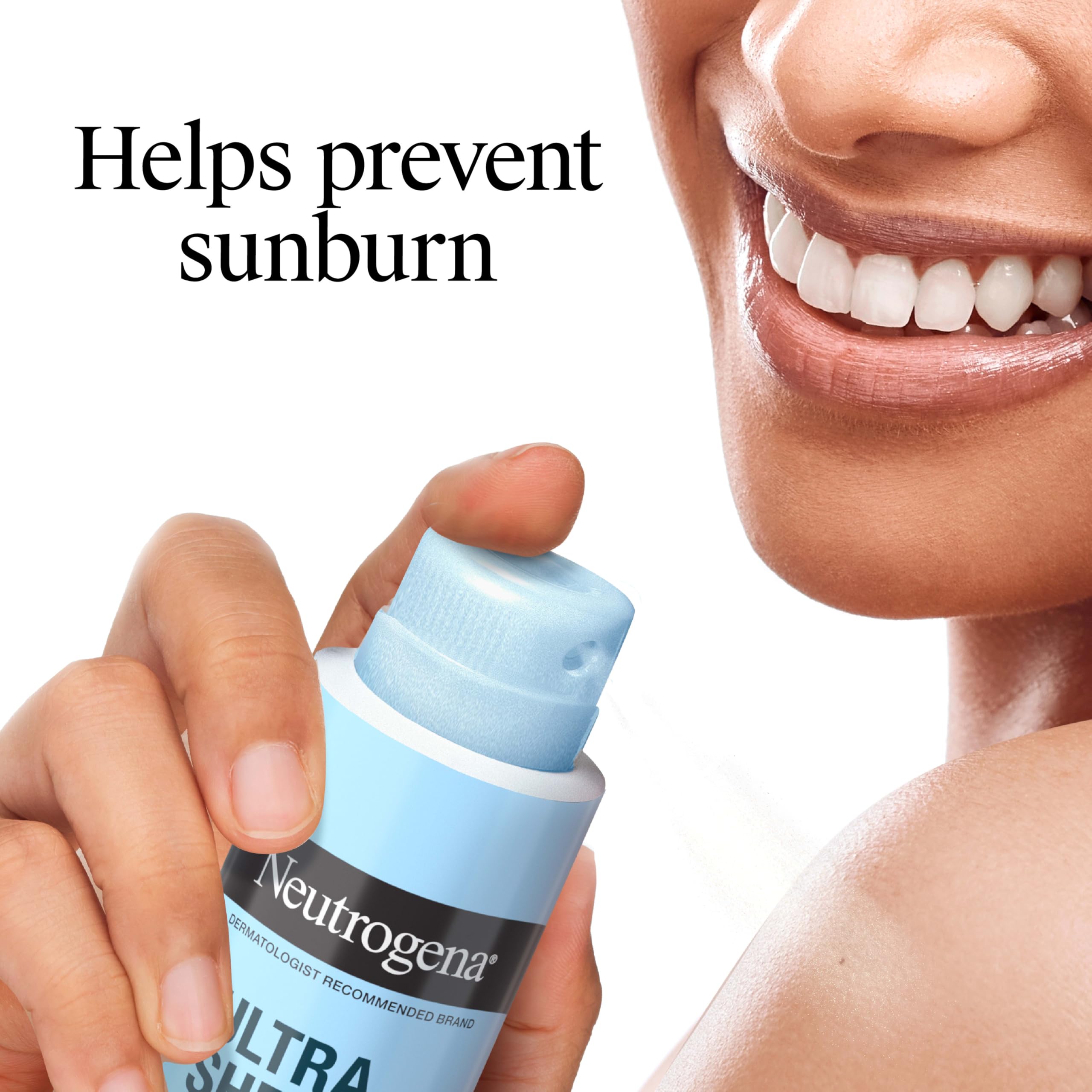 Neutrogena non-greasy, oil-free sunscreen spray avoids heavy residue.