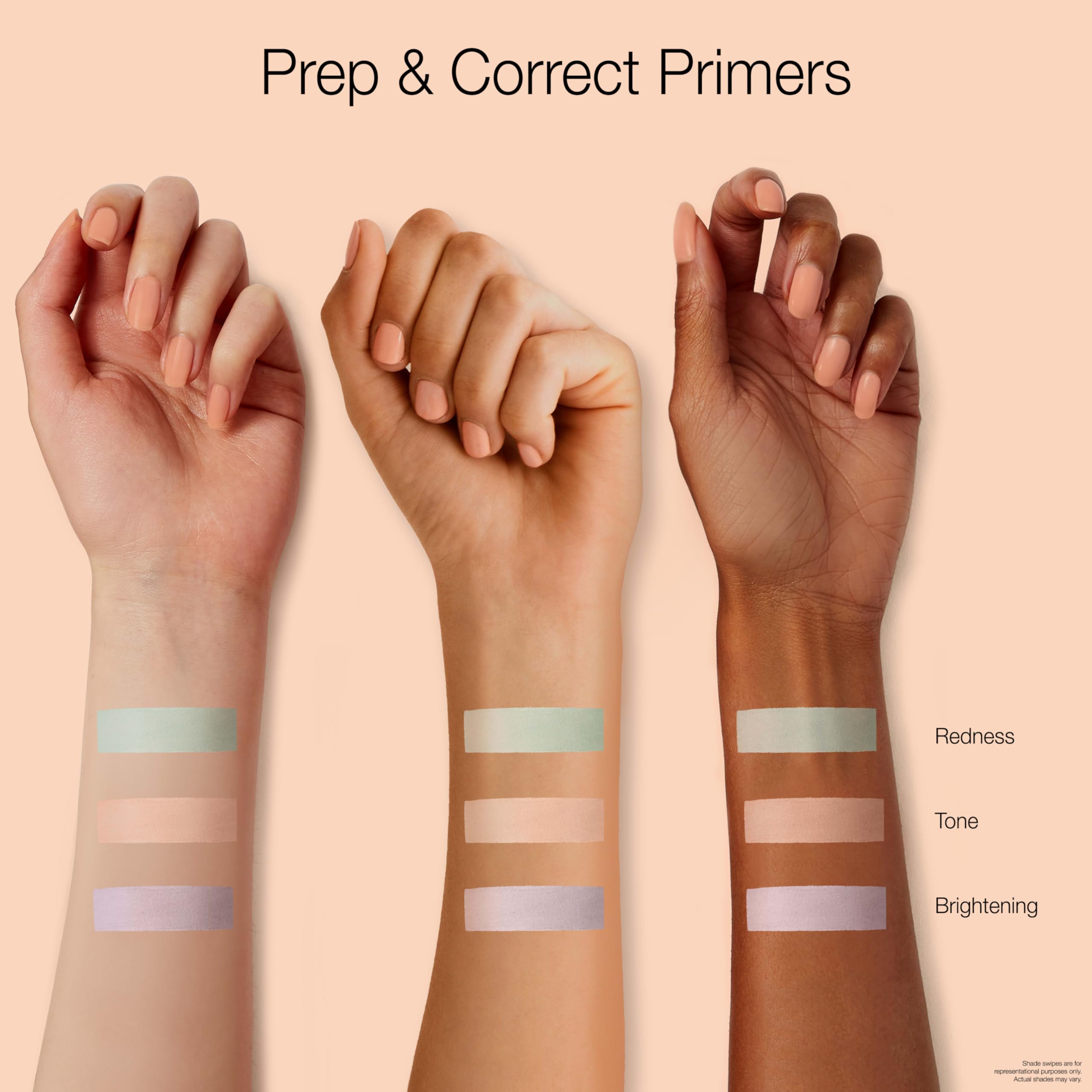 Swatch of Neutrogena Prep + Correct Primer green-toned cream on skin for color correction