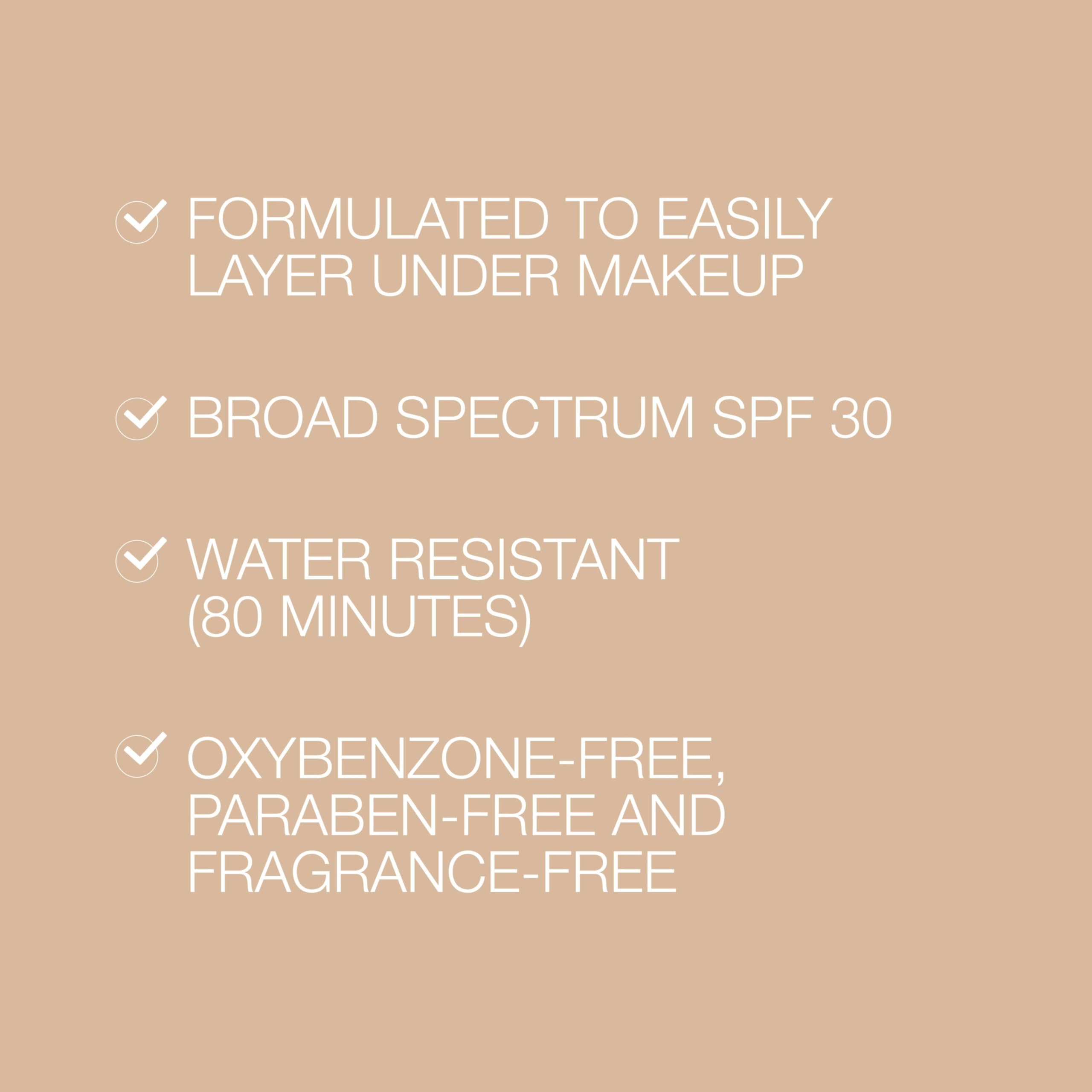 Neutrogena Purescreen+ Mineral UV Tint light application demonstrates sheer coverage under makeup