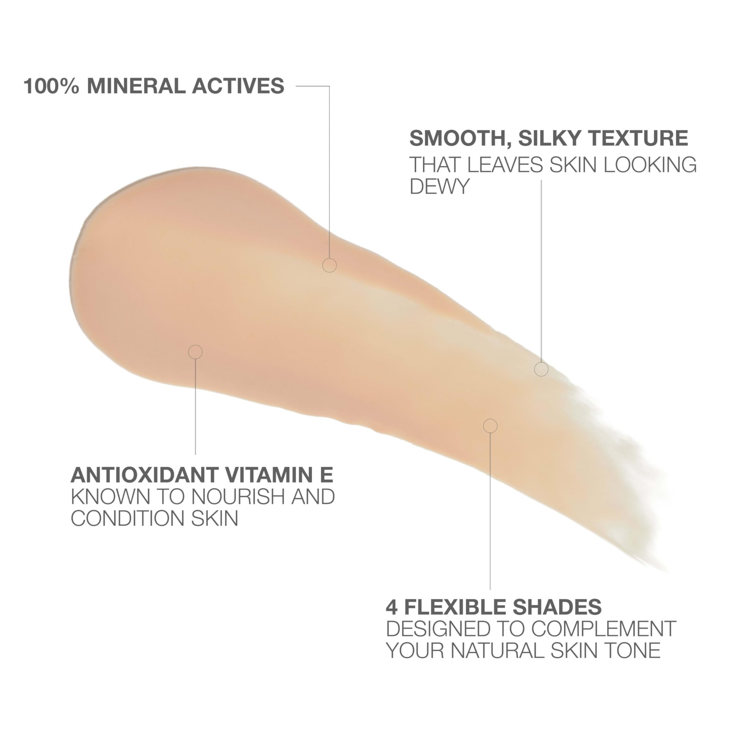 Neutrogena Purescreen+ Mineral UV Tint swatches display four flexible shades
