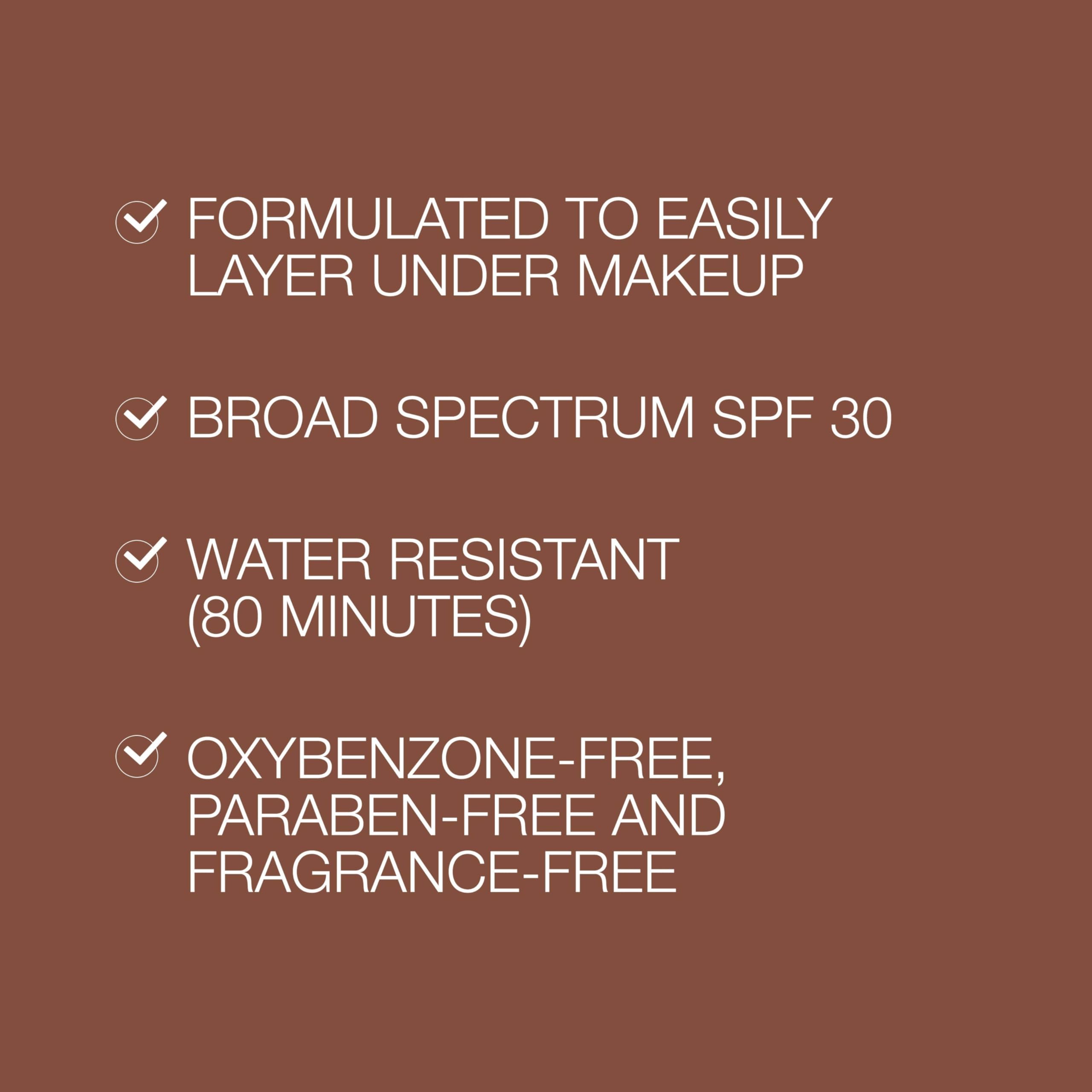 Neutrogena Purescreen+ tinted sunscreen applied under makeup for easy layering.