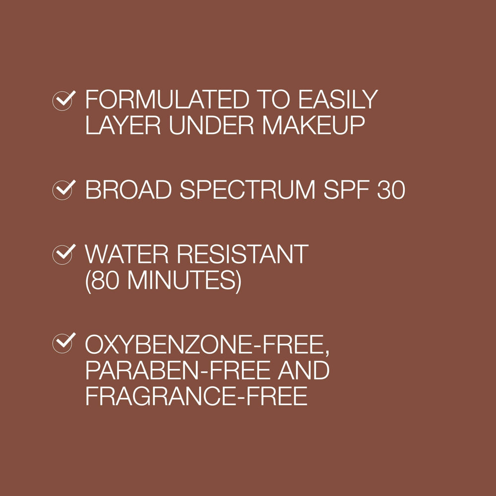 Neutrogena Purescreen+ tinted sunscreen applied under makeup for easy layering.