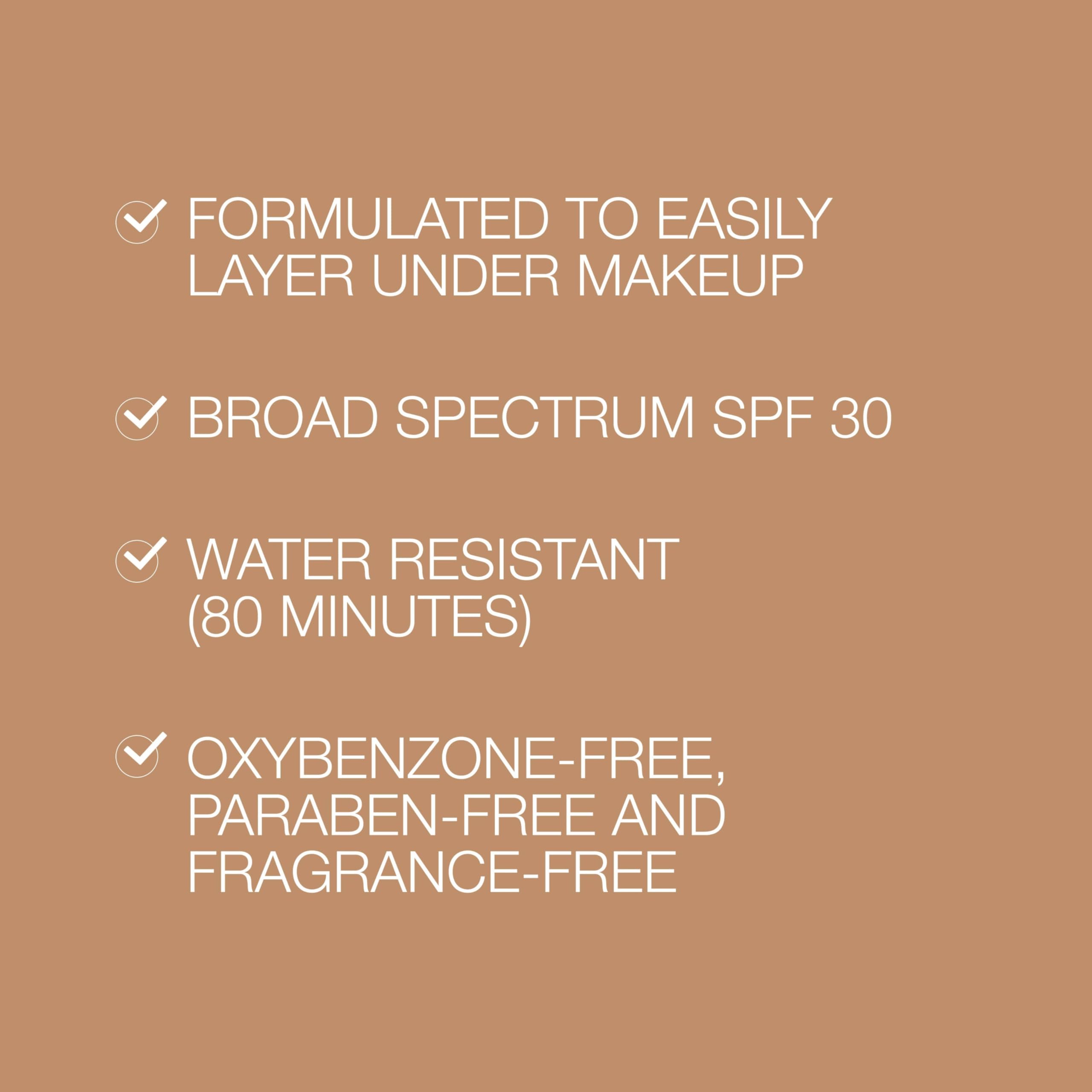 Neutrogena Purescreen under-makeup-ready formula enables seamless layering with makeup.