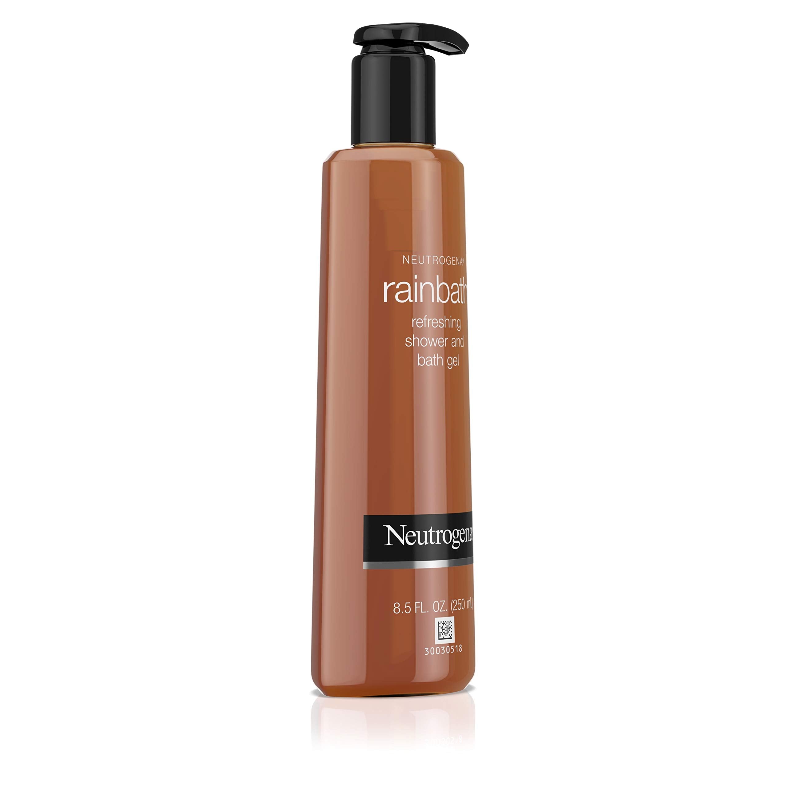 Neutrogena Rainbath Gel in shower scene delivering a refreshing cleanse.