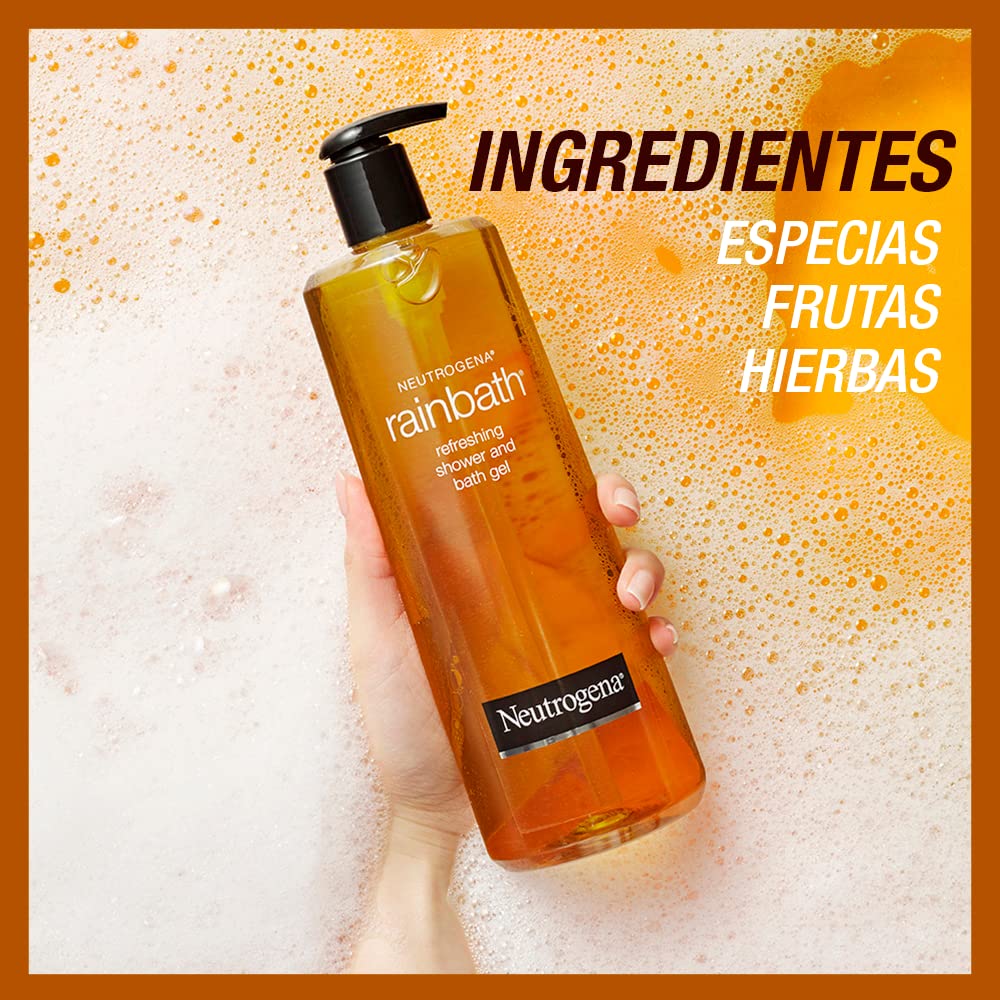 Neutrogena Rainbath ingredients-label hints at spiced-fruit-herb fragrance and sensory notes